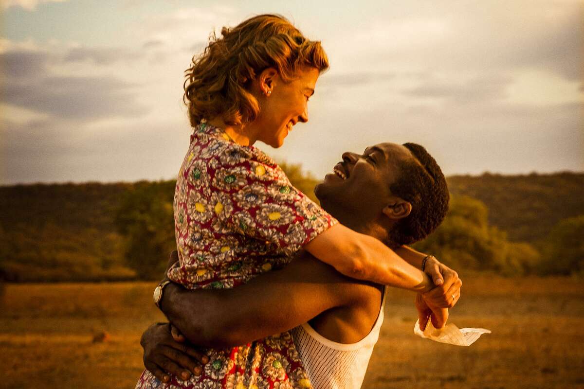 David Oyelowo as Seretse Khama and Rosamund Pike as Ruth Williams in “A United Kingdom.”