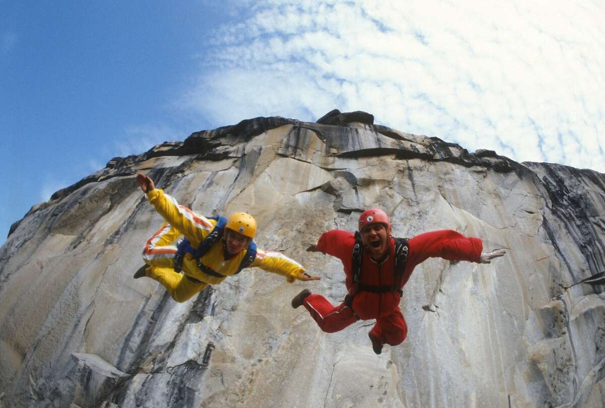 Jean Boenish, left, and Carl Boenish in "Sunshine Superman" documentary about BASE jumpers.
