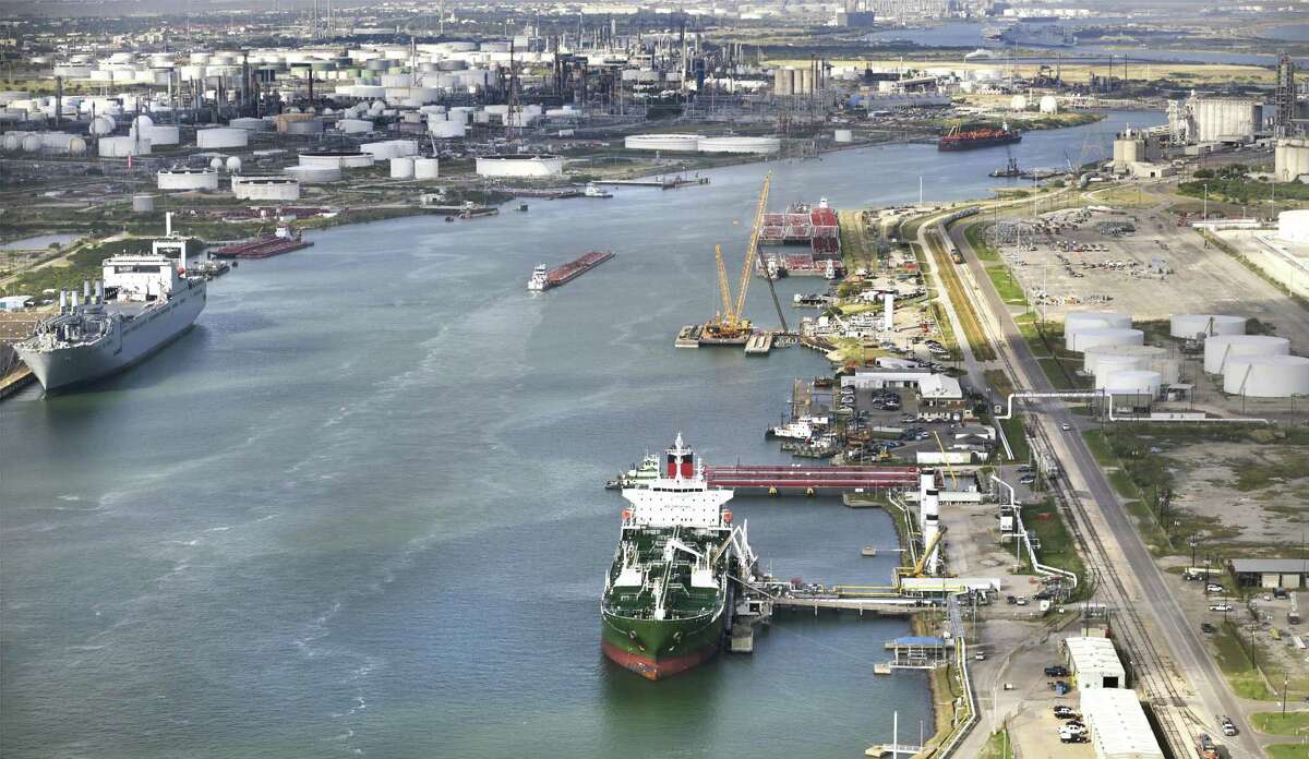 A ship is loaded at Port Corpus Christi. Increased crude oil volumes from West Texas’ Permian Basin and South Texas’ Eagle Ford Shale have pushed increased volumes to Corpus Christi.
