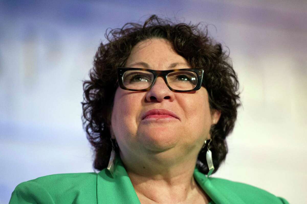FILE - In this June 1, 2016, file photo, Supreme Court Justice Sonia Sotomayor speaks at the Smithsonian Museum of American History in Washington. Sotomayor said Nov. 15, that Americans "can't afford to despair" in the wake of Donald Trump's election as president. Speaking to an audience at a Capitol Hill cultural center, Sotomayor said the nation can't afford for a president to fail, but stressed that "every person has an obligation both to continue being heard and to continue doing the right thing." (AP Photo/Cliff Owen. File) ORG XMIT: WX109