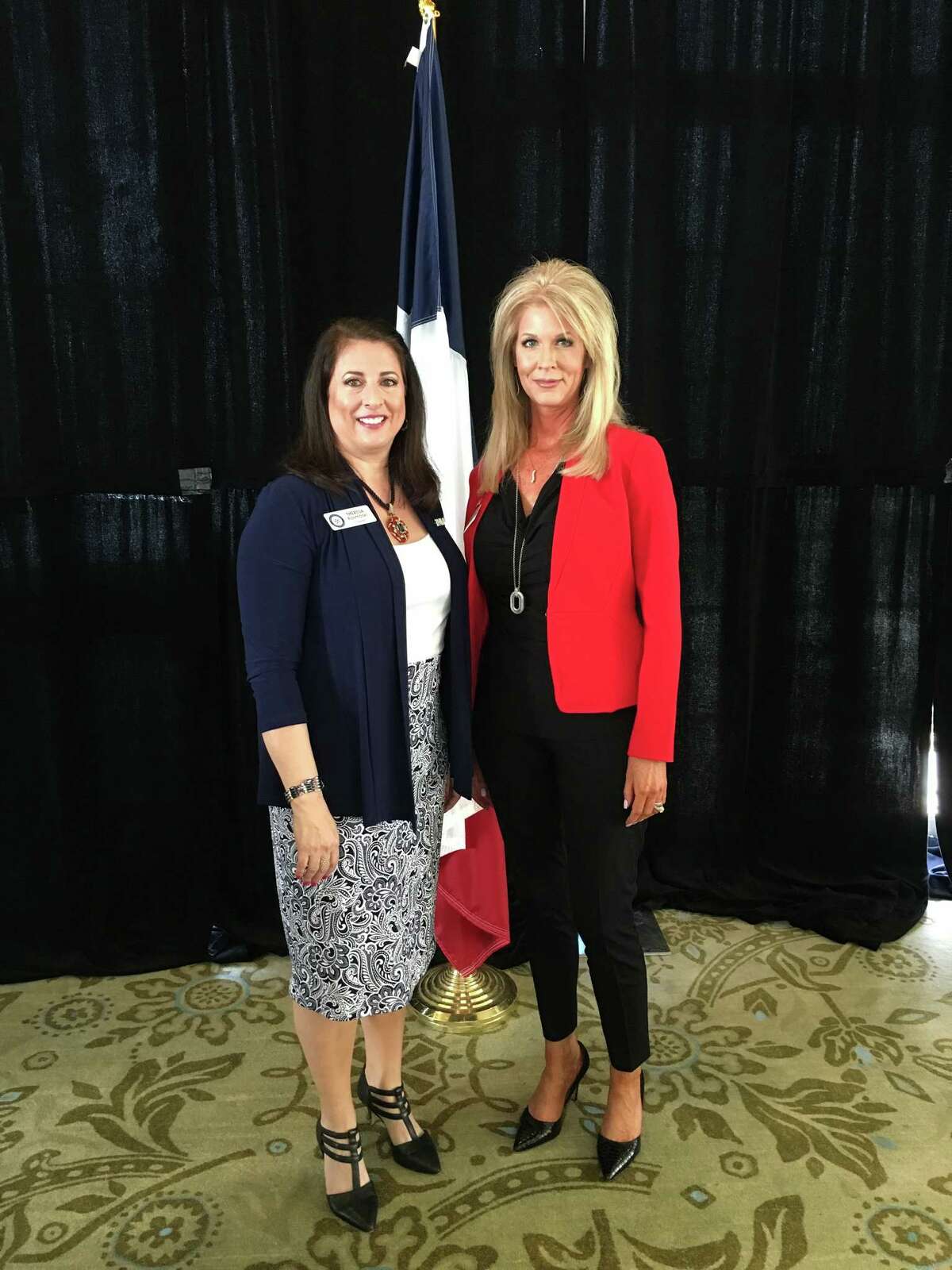 Texas Federation of Republican Women President Theresa Kosmoski, left, is pictured with North Shore Republican Women President Stephanie Collins at the NSRW March 1 meeting.
