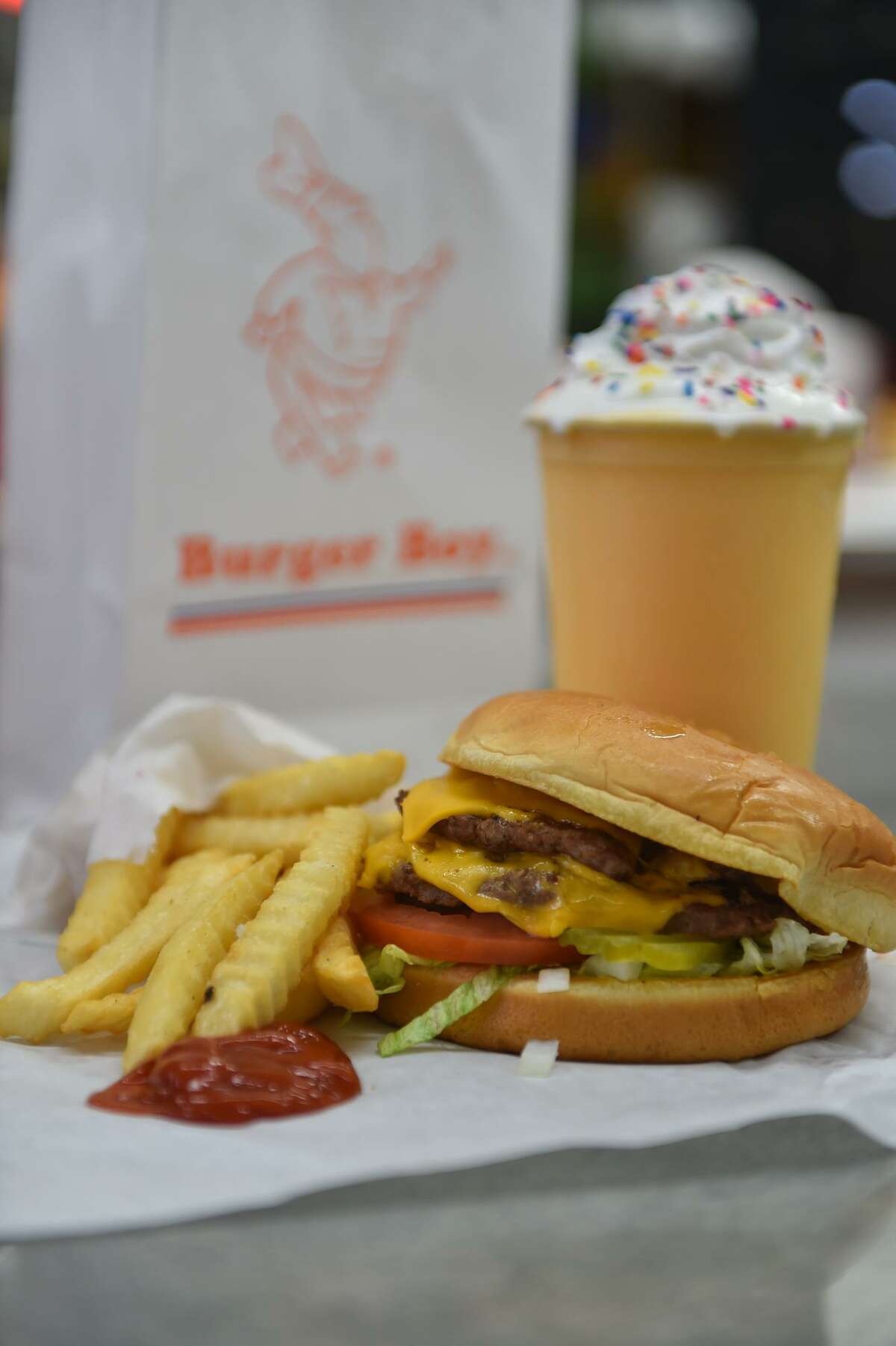 The famed Bates Special includes the Burger Boy, fries and an orange shake from the Burger Boy restaurant at 2323 N. St. Mary's St.