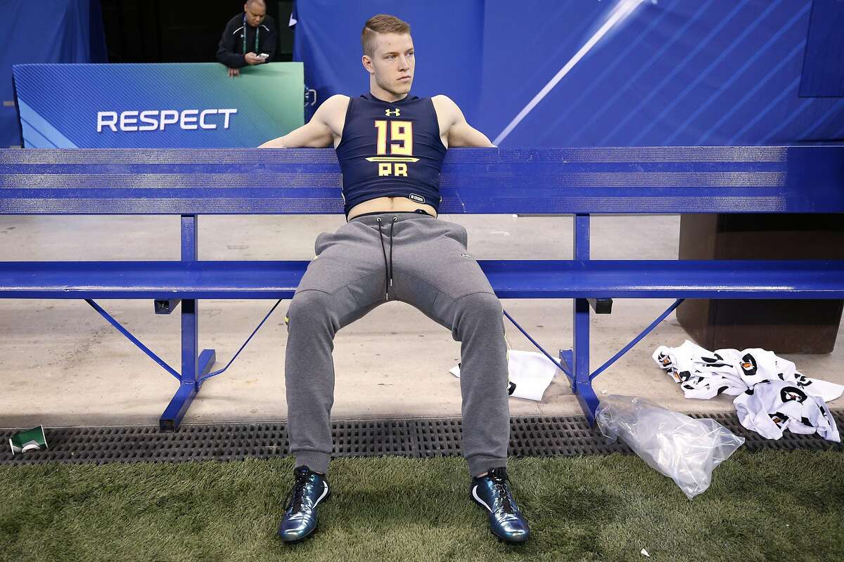 INDIANAPOLIS, IN - MARCH 03: Running back Christian McCaffrey of Stanford looks on during day three of the NFL Combine at Lucas Oil Stadium on March 3, 2017 in Indianapolis, Indiana. (Photo by Joe Robbins/Getty Images)