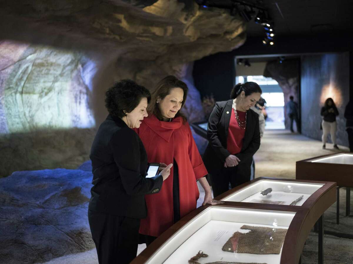 Texas First Lady Cecilia Abbott, second left, receives a tour from President and CEO of the Witte Museum Marise McDermott, left, at the opening of the renovated Witte Museum on Broadway street near Brackenridge Park in San Antonio, Texas on Saturday, March 4, 2017. The WItte has now completed a major renovation of more than 174,000 square feet of space with new galleries and exhibit space.