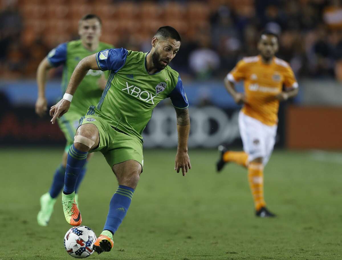 Seattle Sounders midfielder Clint Dempsey (2) during the first half of the season opening MLS soccer game at BBVA Compass stadium, Saturday, March 4, 2017, in Houston. ( Karen Warren / Houston Chronicle )