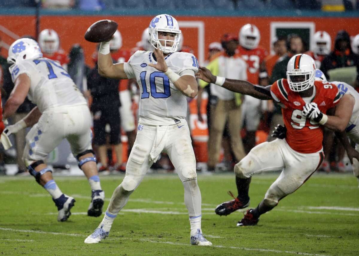 1. Mitch Trubisky, North Carolina: He's a stretch at no. 2 overall, but "Biscuit" as he's known, has it all. Size (6-3, 220), mobility, arm strength, smarts (Academic All-ACC) and mostly, ACCURACY. But he only started for one year, and he sometimes struggles against the blitz.