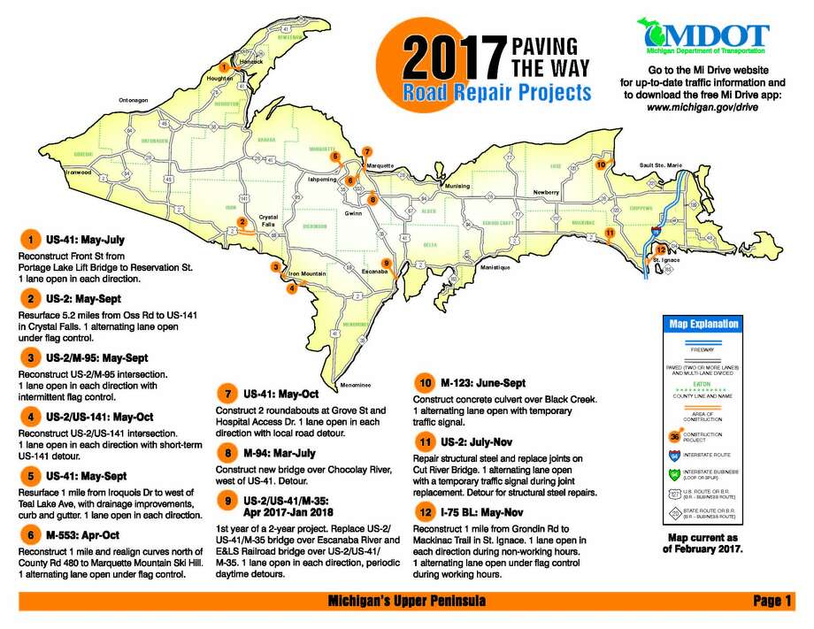 Use This Construction Map To Plan Michigan Summer Road Trips - Midland ...