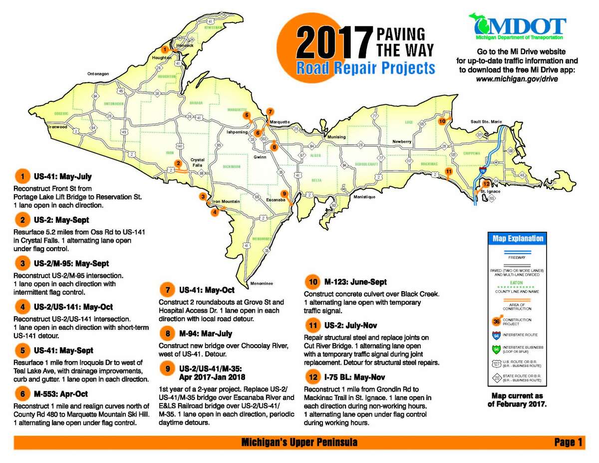 Use this construction map to plan Michigan summer road trips