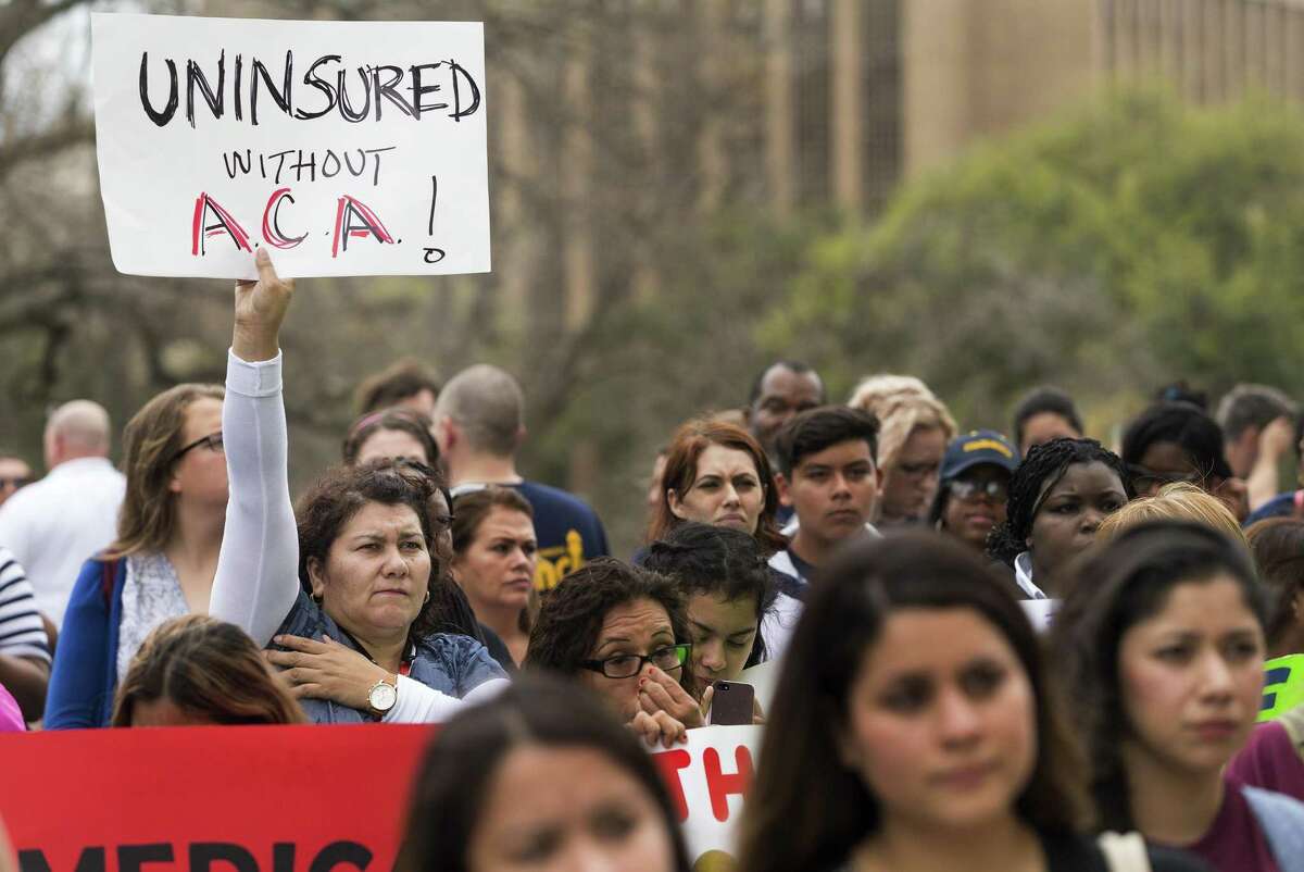 Dora Aguilar, from Brownsville, attends the Cover Texas Now! rally at the State Capitol in Austin, Monday, March. 6, 2017. The event was to show support for the Affordable Care Act and convince elected officials healthcare is a right for everyone. (Stephen Spillman for Express-News)