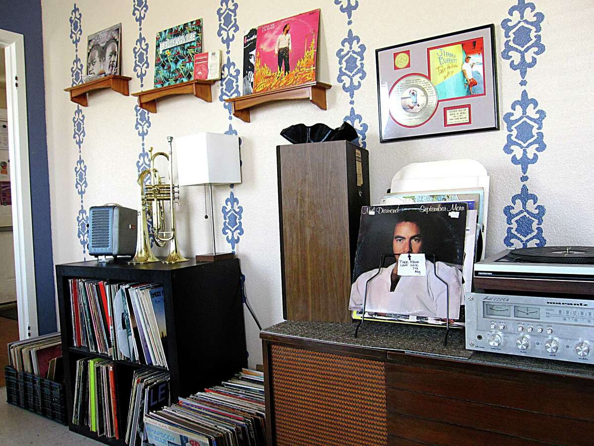 The hi-fi room lets customers pick and play LP records at Sabinas Coffee House.