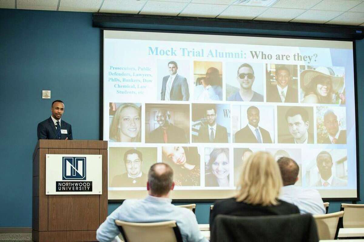 Northwood University alumni and friends recently gathered to review three business presentations from student organizations and departments at the school's Midland campus.