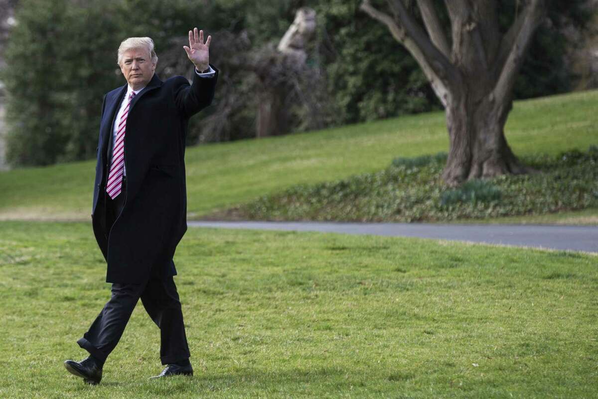President Donald Trump walks across the South Lawn to board Marine One at the White House. A reader says the president has done more in about a month than his predecessor did in eight years.