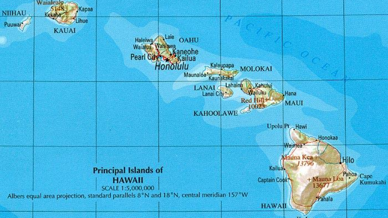Гавайские острова карта где находятся