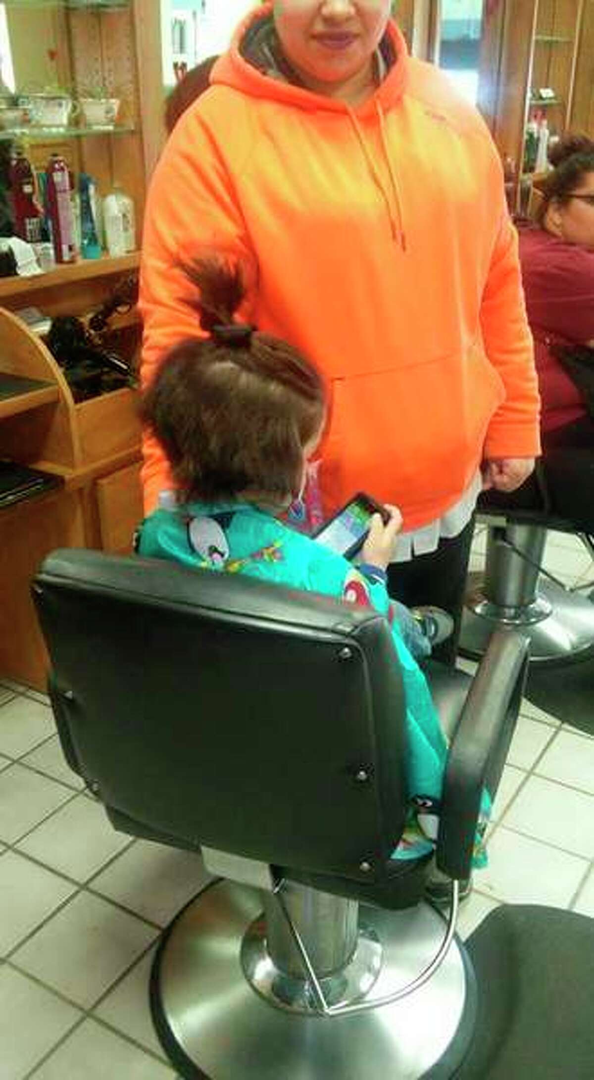 On Feb. 14, 3-year-old Odin Valentine, of Sanford, donated his hair to Wigs4kids.