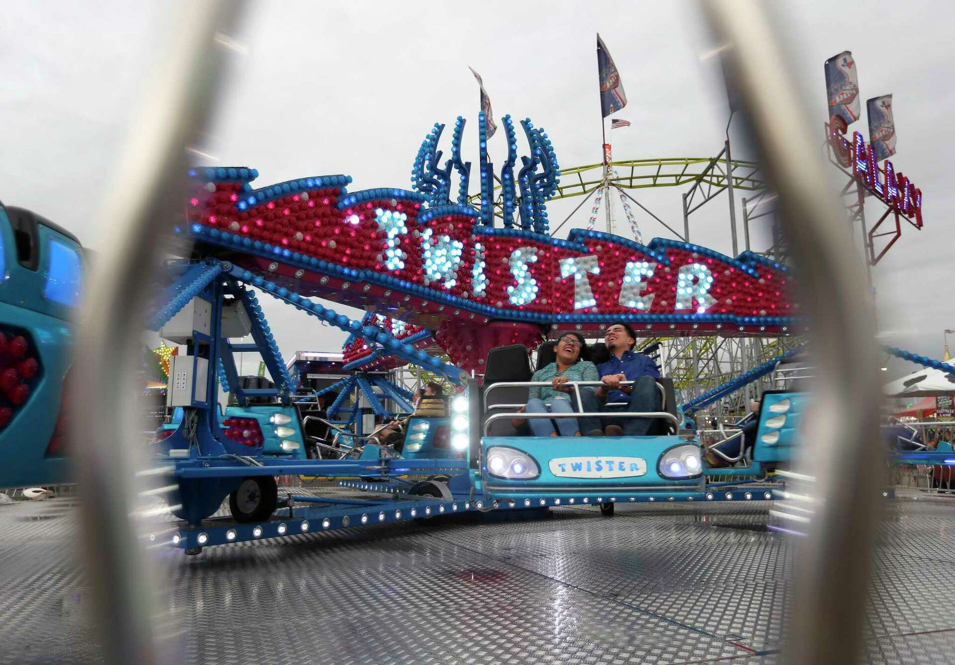 A grand view of the rodeo's midway