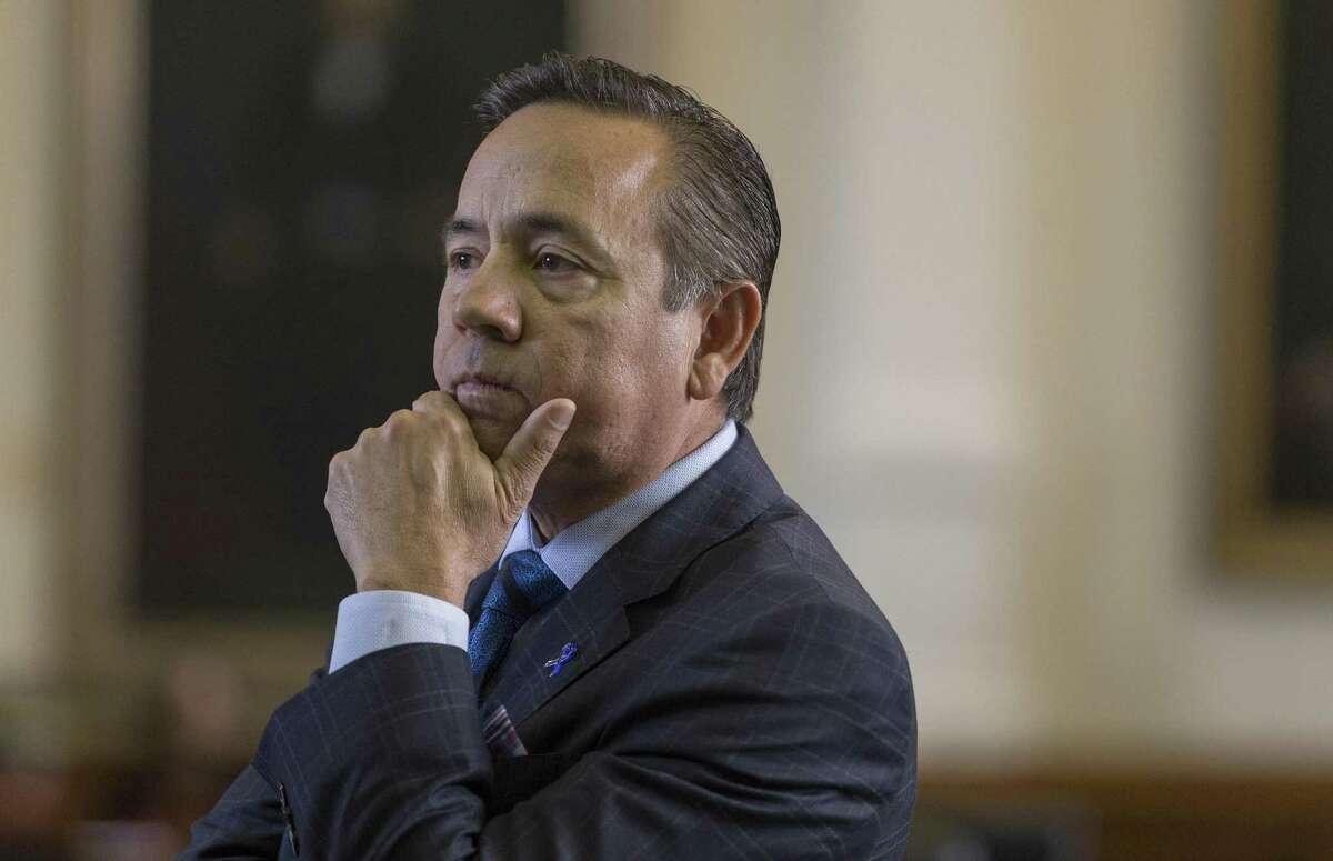 Texas State Sen. Carlos Uresti on the floor of the Senate at the Texas Capitol in Austin, Texas, Wednesday, March 8, 2017. (Stephen Spillman)