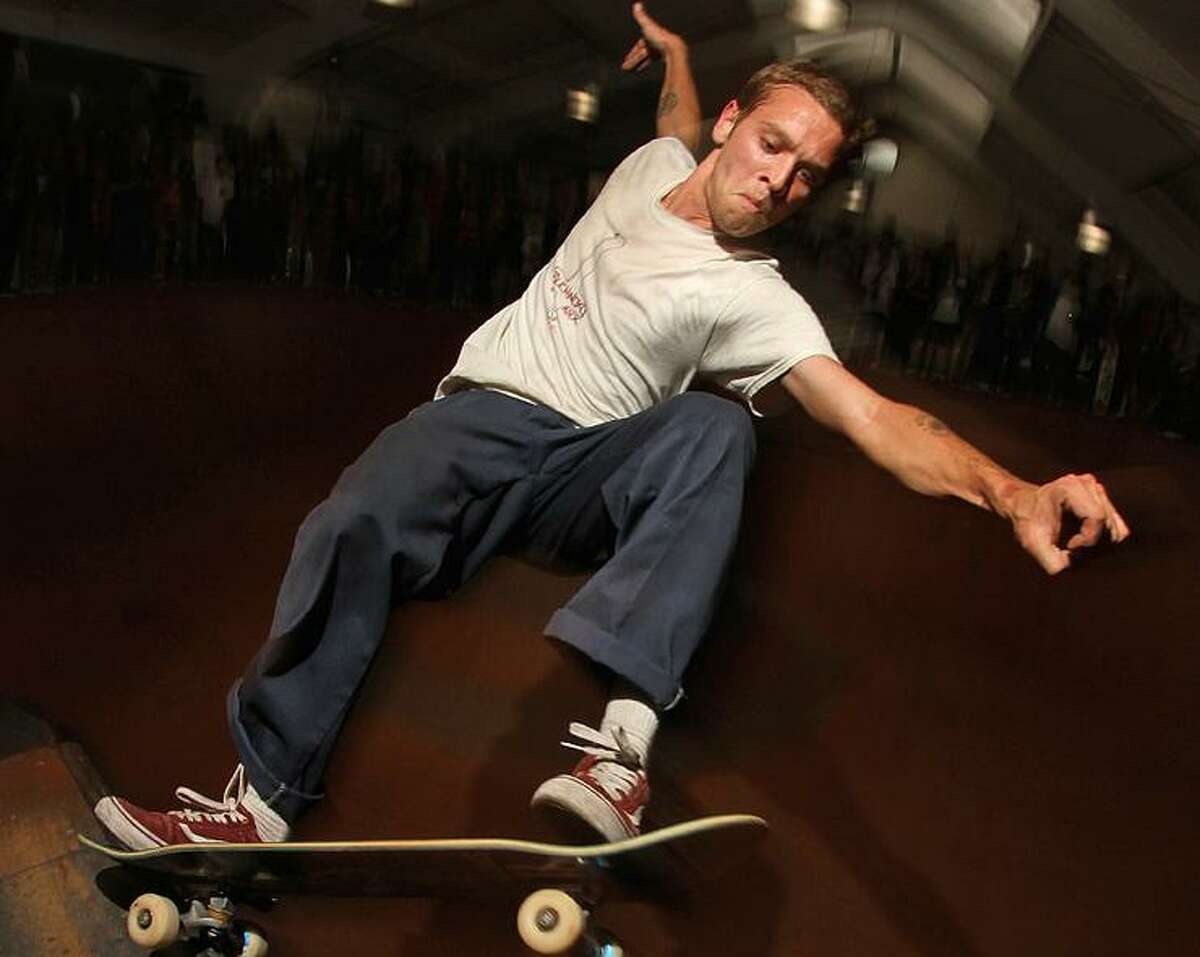 Pro skateboarder Raney Beres of San Antonio in action.