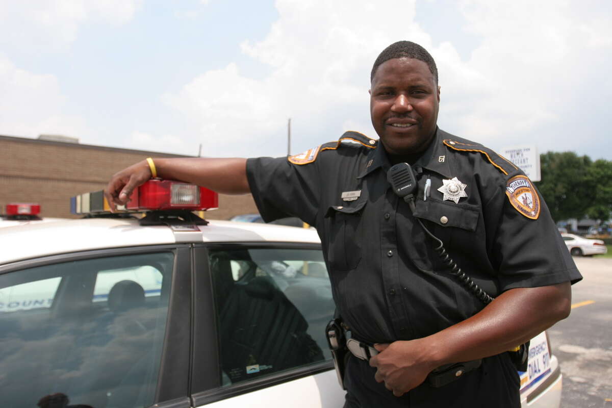 Harris County Sherrif's Department Deputy Jeurel Sims, 33, of southwest Houston was named deputy of the year by Katy Elks'. Suzanne Rehak/For the Chronicle