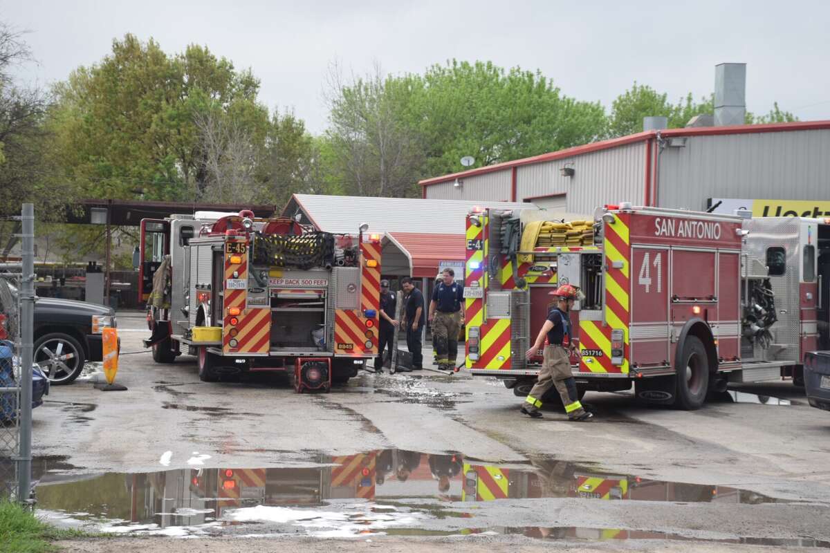 A fire that originated in the paint booth of an auto-body shop in the far Northwest Side on Friday caused about $65,000 in damage.