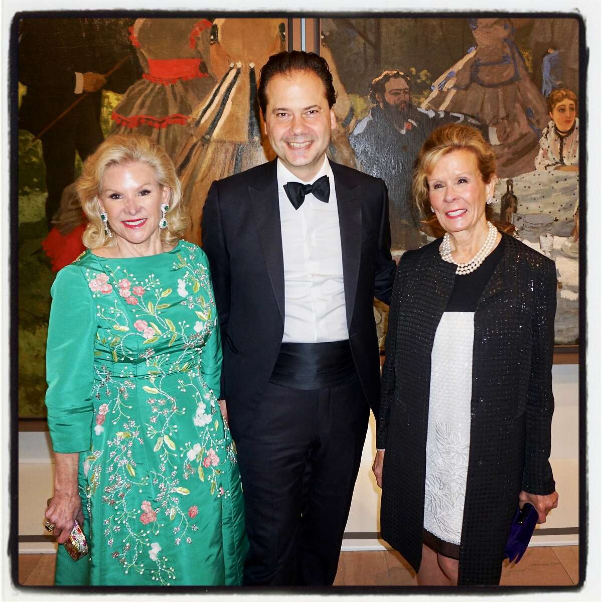 Fine Arts Museums board president Dede Wilsey (left) with FAM Director Max Hollein and Lucinda Watson at the Legion of Honor for a dinner celebrating "Monet: The Early Years." March 7, 2017.