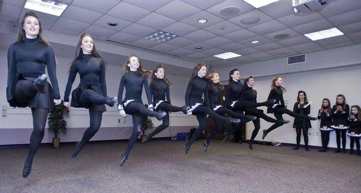 Dancers of The Ashurst Academy of Irish Dance, performing at the Danbury Library. Sunday, March 12, 2017