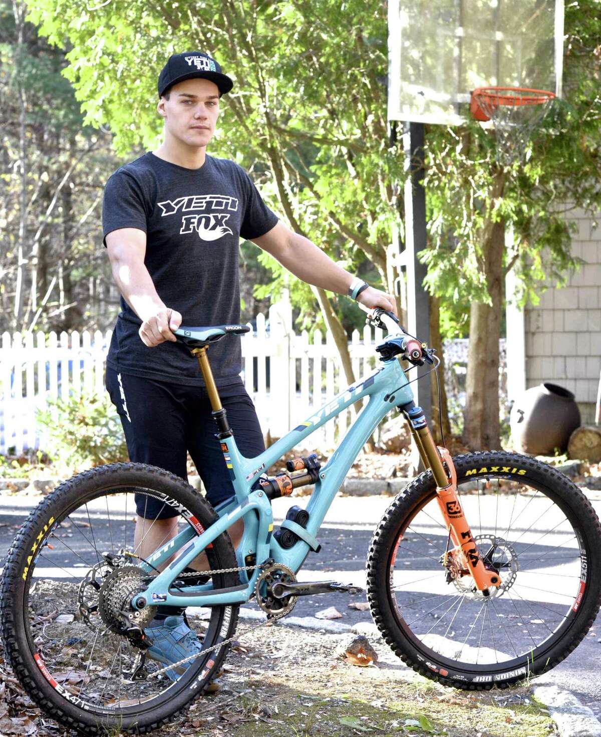 Redding, Conn. resident Richie Rude, in November 2016 with a bicycle equipped with a Fox Factory suspension fork. Rude is a multiple winner of the Enduro World Series riding competition with the Yeti Fox Factory Enduro Team. On March 13, 2017, Westport, Conn.-based Compass Diversified Holdings announced the sale of its remaining shares of Scotts Valley, Calif.-based Fox Factory, which also makes shock-absorbing suspensions for motorcycles, snowmobiles and all-terrain vehicles among others. Compass realized a $525 million gain from its ownership of Fox Factory, which it acquired in 2008 and took public in 2013. (Cindy Schultz / Times Union)
