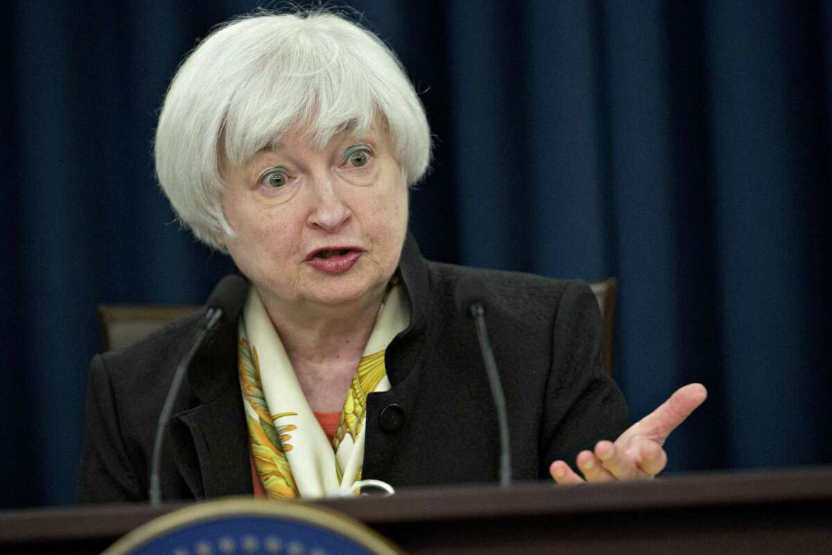 Janet Yellen, chair of the U.S. Federal Reserve, speaks during a news conference following a Federal Open Market Committee (FOMC) meeting in Washington, D.C. The Fed is widely expected to raise rates this week.