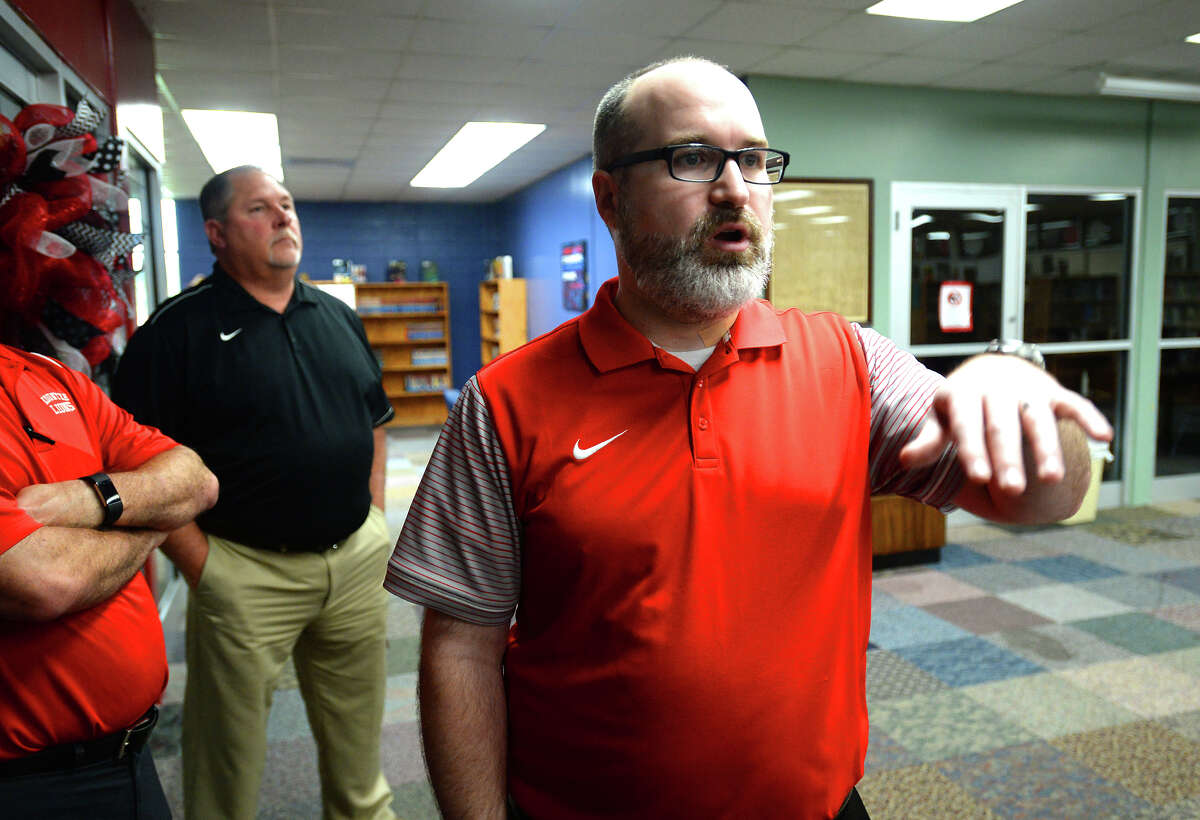 Thomas Cooley Kountze Middle School principal talks about the city's high school receiving almost $300,000 worth of new computers through state and federal grants. Photo taken Tuesday, March 07, 2017 Guiseppe Barranco/The Enterprise
