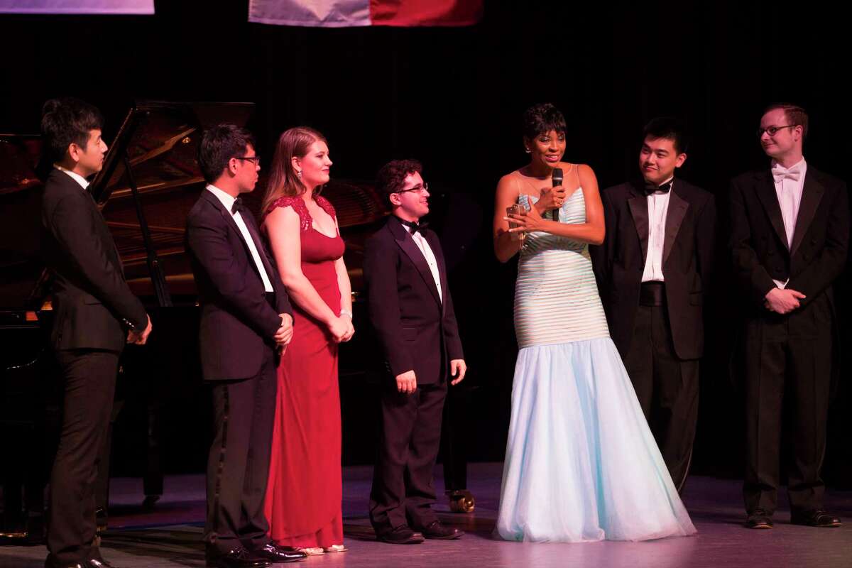 Always a crowd favorite, best-selling author and concert pianist Jade Simmons, center right, returned to the competition to interview the finalists on stage and introduce the new YTA Career Development Program.