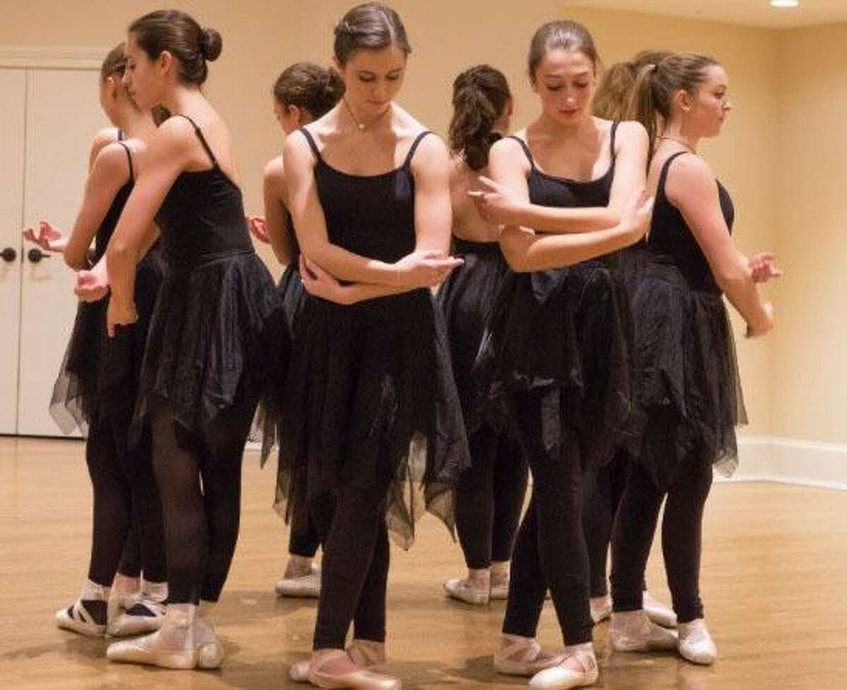 Studio D dancers, from left to right, Emmie Tesoriero, Gabriela Esposito, Sarah Rondini and Elizabeth Hawley, perform at the studio’s recent winter showcase.