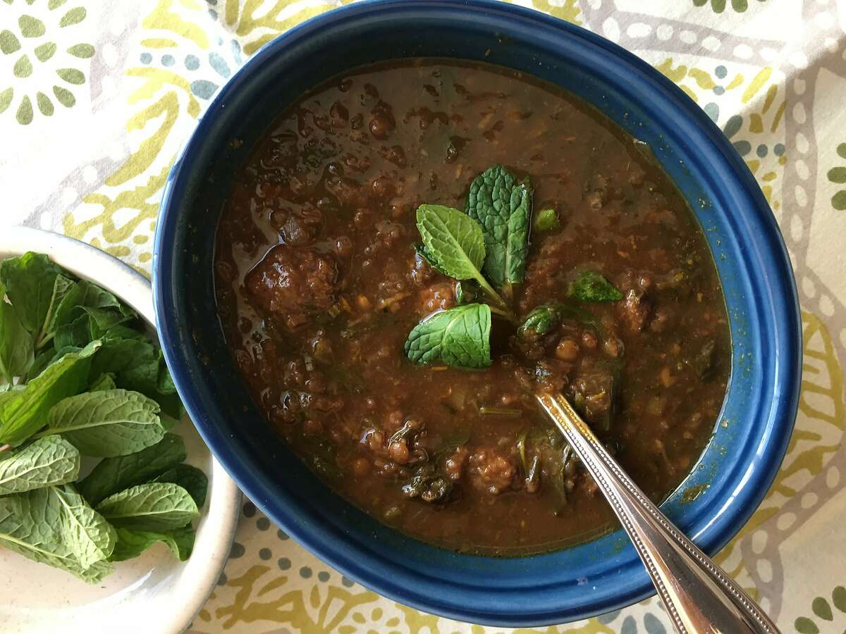Azarbaijan Pomegranate Soup With Meatballs (Asheh Anar) is another dish chef Hoss Zare makes for Persian New Year.