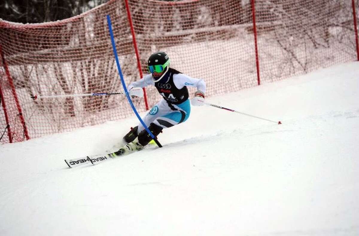 Greenwich’s Olivia Holm places second in the giant slalom at the L’Alpe Cimbra FIS Children Cup in Tarvisio, Italy last week.