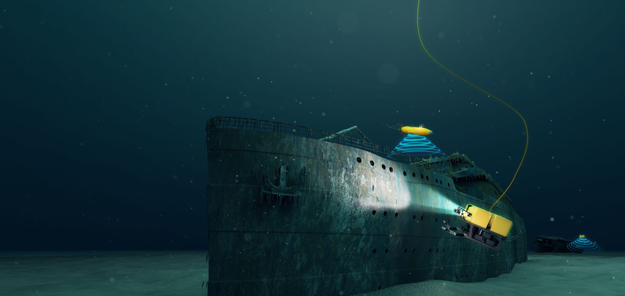 the real titanic inside underwater