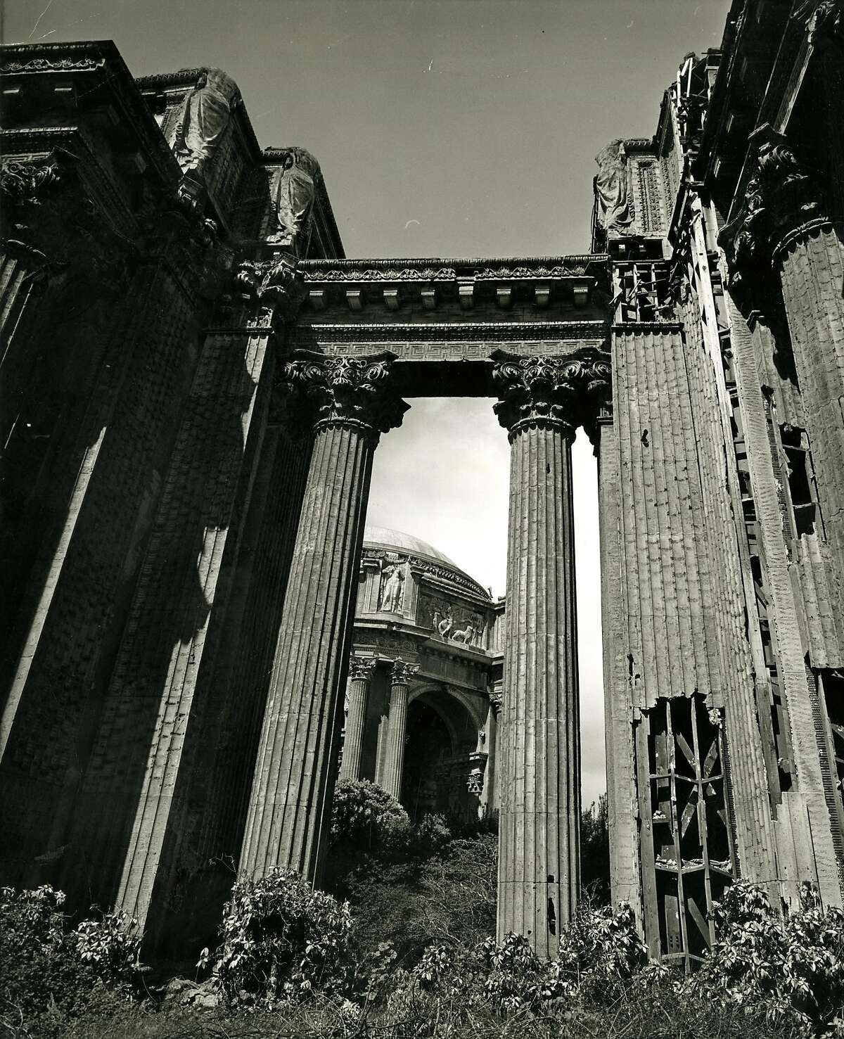 Photo, courtesy of Vano-Well-Fagliano, shows the extensive state of deterioration of the San Francisco Palace of Fine Arts. April 16, 1964