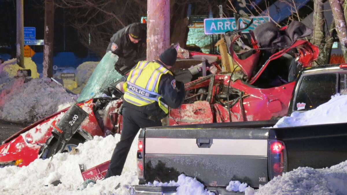 Driver killed in Colonie when car hit snowbank, went airborne