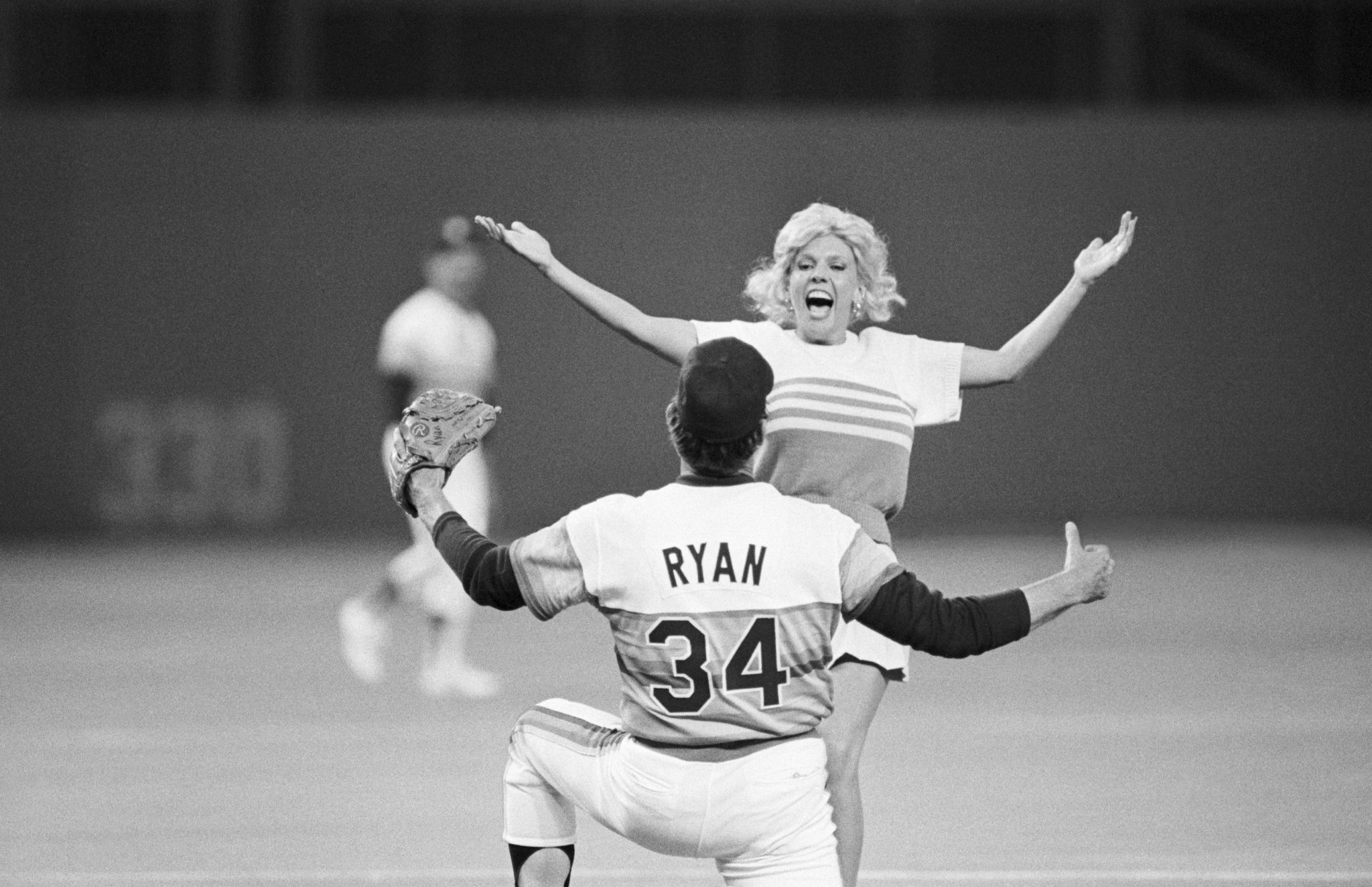 California Angels Nolan Ryan(34) in action during a game from his career. Nolan  Ryan played for 27 years with with 4 different teams and was inducted to  the Baseball Hall of Fame