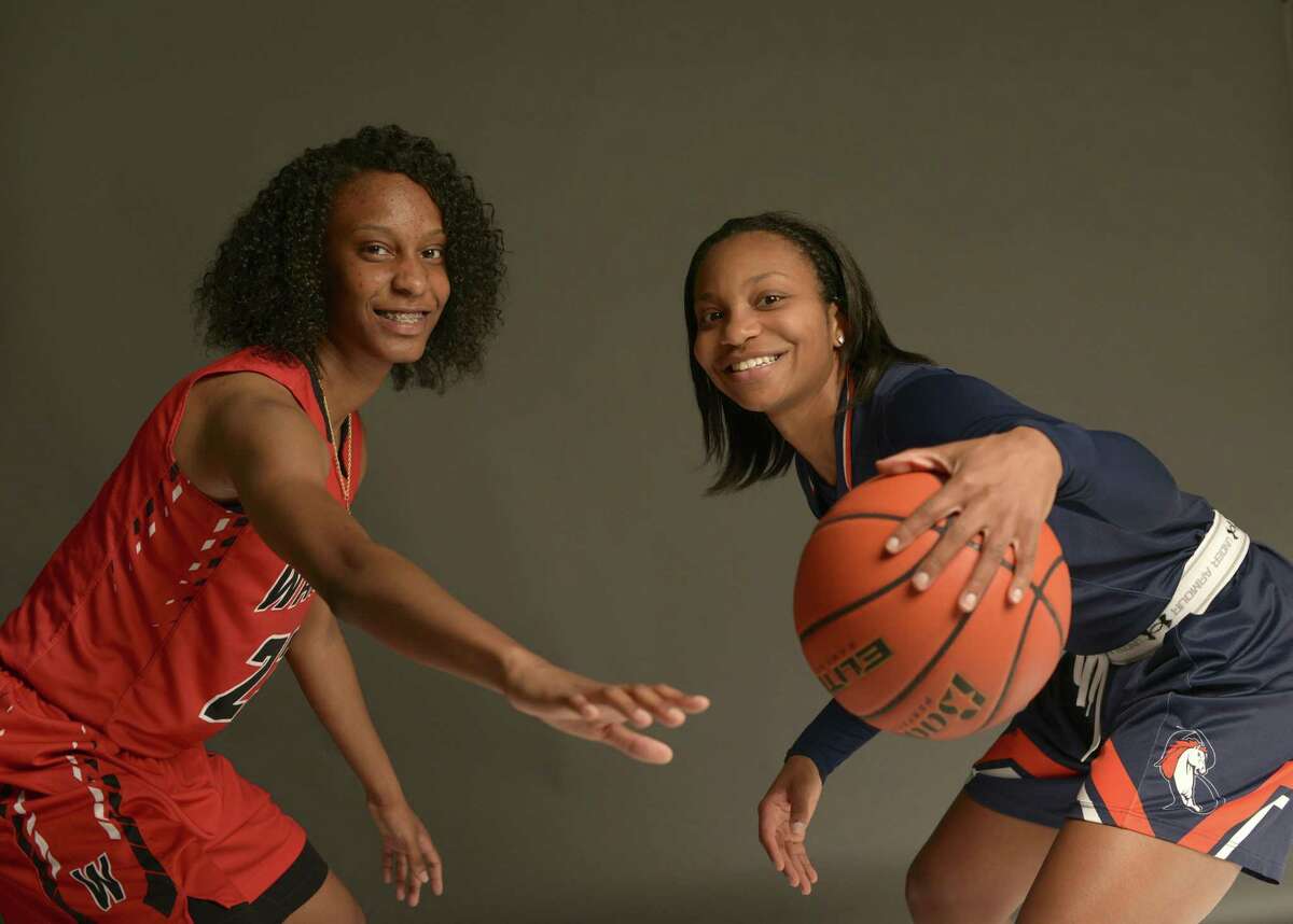 Kiana Williams of Wagner (left) and Gabby Connally of Brandeis are the 2016-17 Express-News Girls Basketball Co-Players of the Year.
