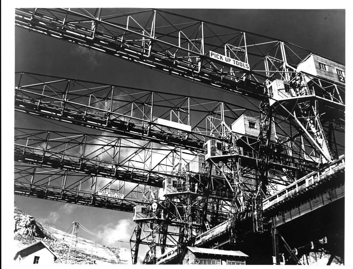 Industrial Cranes at Grand Coulee Dam Construction Site (Photo by Library of Congress/Corbis/VCG via Getty Images)