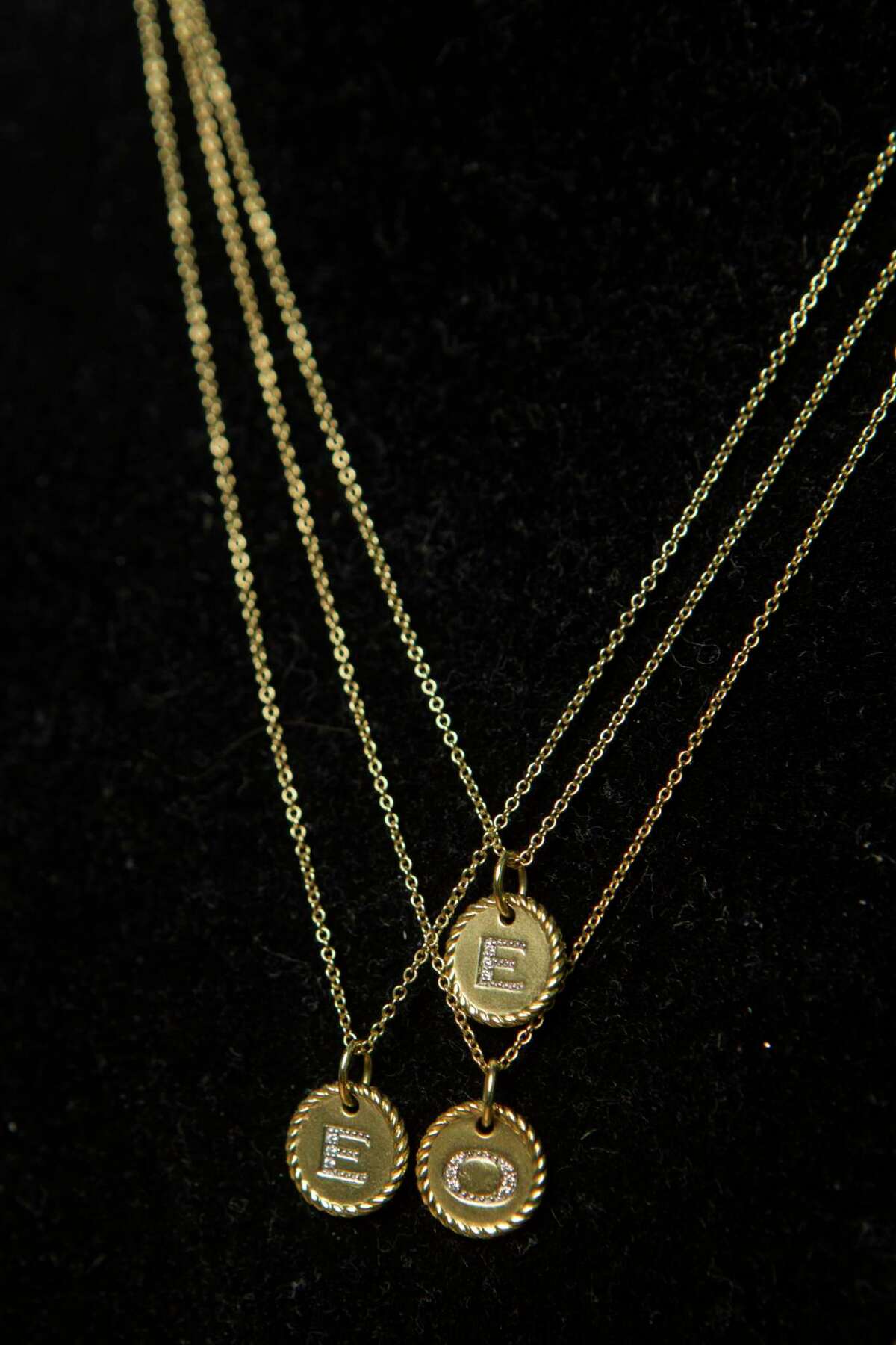 FAVORITE JEWELRY: David Yurman necklace with the initials of each of her daughters.