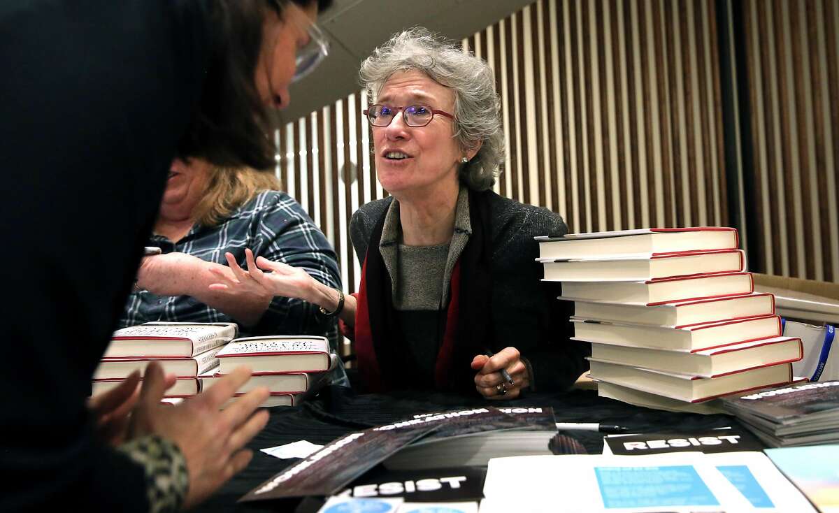 Author Arlie Russell Hochschild at her book signing, as members of liberal organization gather to figure out how to better coordinate and mobilize their political goals, during a meeting at the Kapor Center for Social Justice , in downtown Oakland, Ca., on Fri. March 17, 2017.