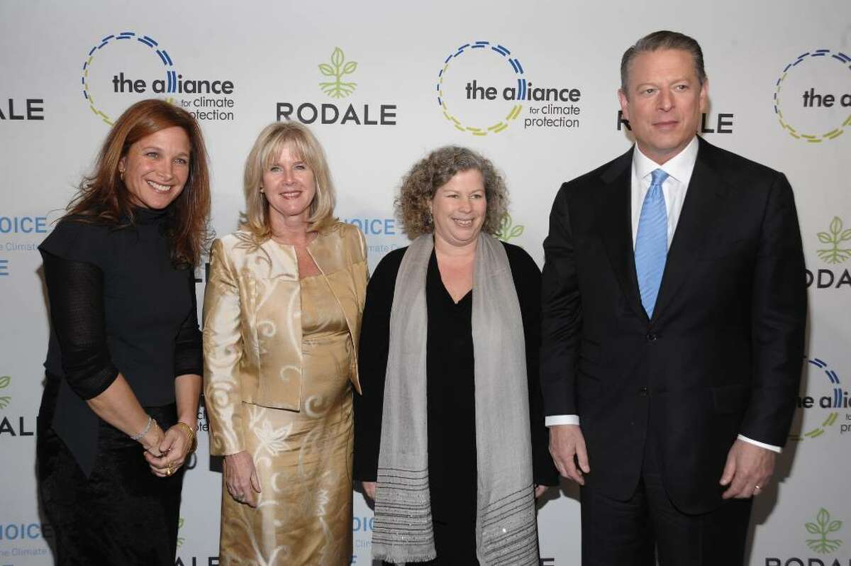 NEW YORK - NOVEMBER 03: Senior Vice President, General Manager and Publisher of Rodale Books Karen Rinaldi, Tipper Gore, Chairman and CEO of Rodale Maria Rodale and Al Gore attend the Rodale launch party for Al Gore's New Book "OUR CHOICE: A Plan To Solve The Climate Crisis" at the American Museum of Natural History on November 3, 2009 in New York City. (Photo by Dimitrios Kambouris/Getty Images for Rodale) *** Local Caption *** Karen Rinaldi;Tipper Gore;Al Gore;Maria Rodale