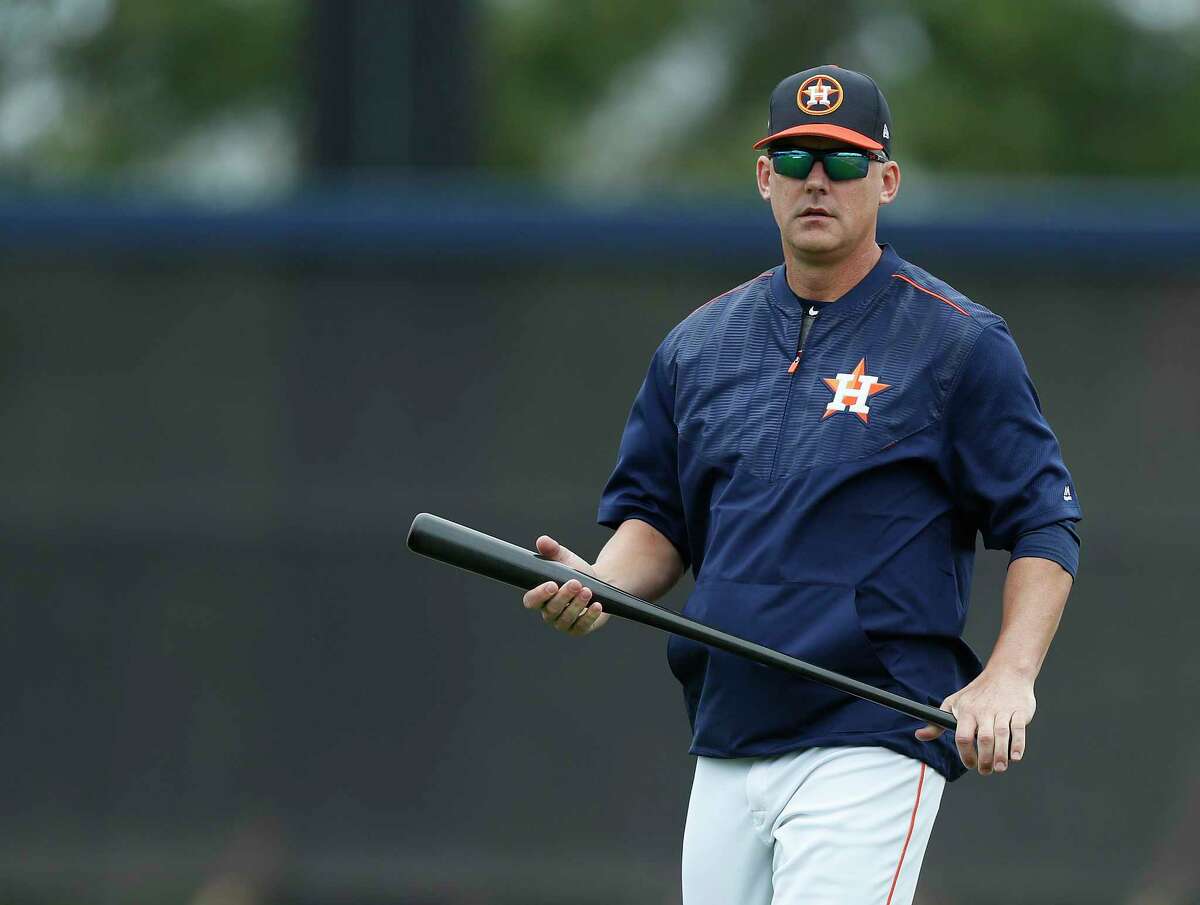 Houston Astros manager A.J. Hinch during spring training at The Ballpark of the Palm Beaches, in West Palm Beach, Florida, Wednesday, February 22, 2017. ( Karen Warren / Houston Chronicle )