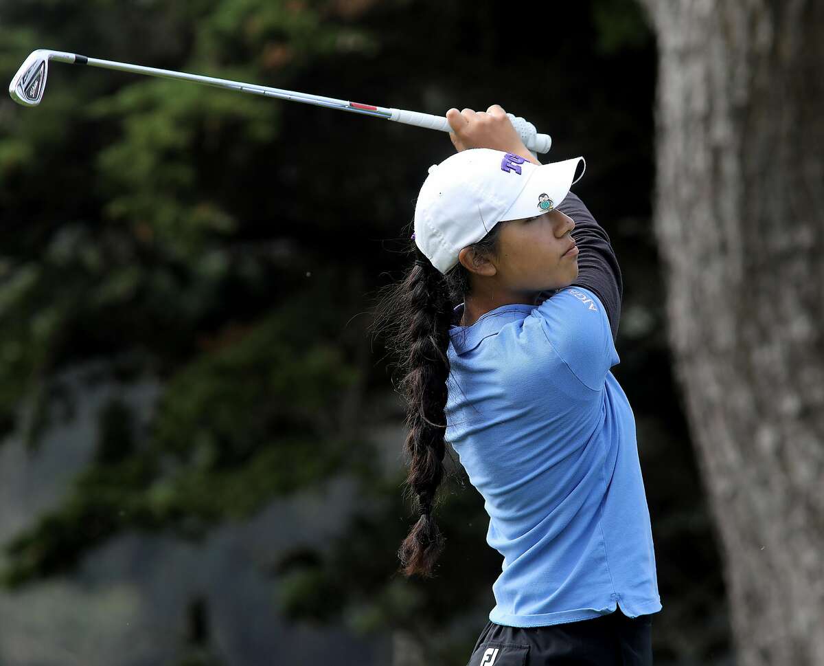 Sabrina Iqbal teed off on the second hole of the championship. The finals of the San Francisco City Golf Championship held at Harding Park Golf Course Sunday March 19, 2017.
