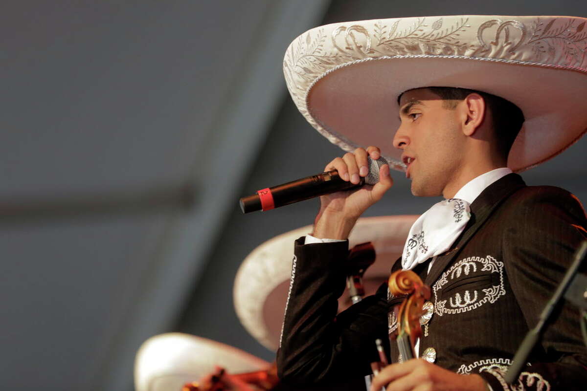 A band performs during the Mariachi Invitation semifinals during Go Tejano Day at the Houston Livestock Show and Rodeo on Sunday, March 19, 2017.