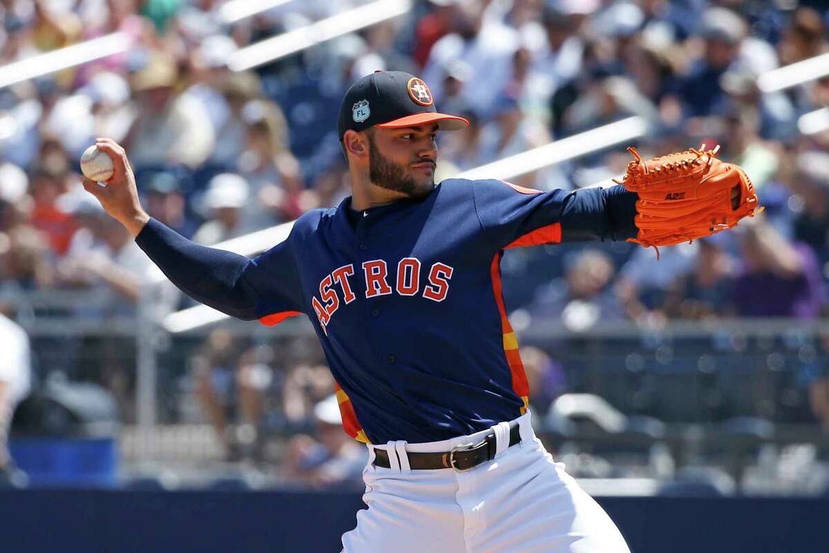 Lance McCullers threw 57 pitches in 32⁄3 innings against the Yankees on Sunday, allowing two runs, five hits and two walks while striking out five.