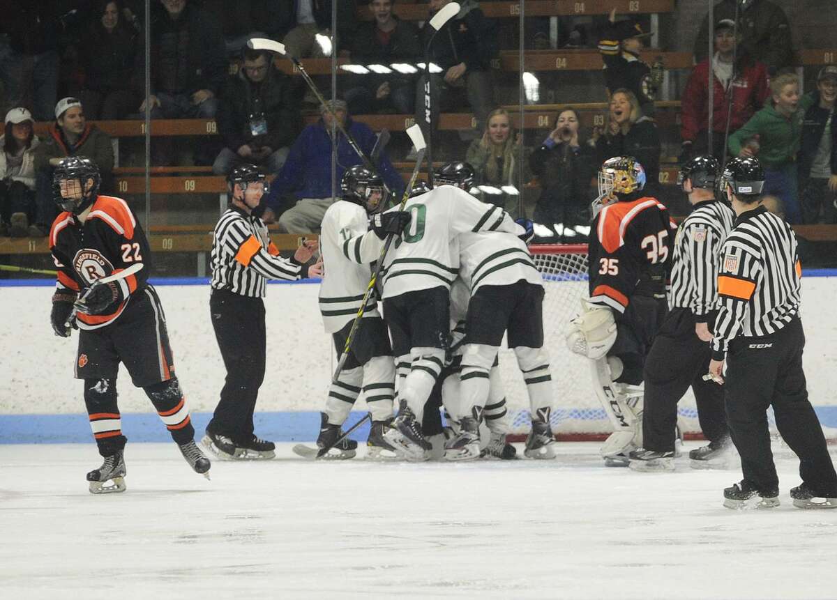 Ridgefield wins first Division I boys hockey title