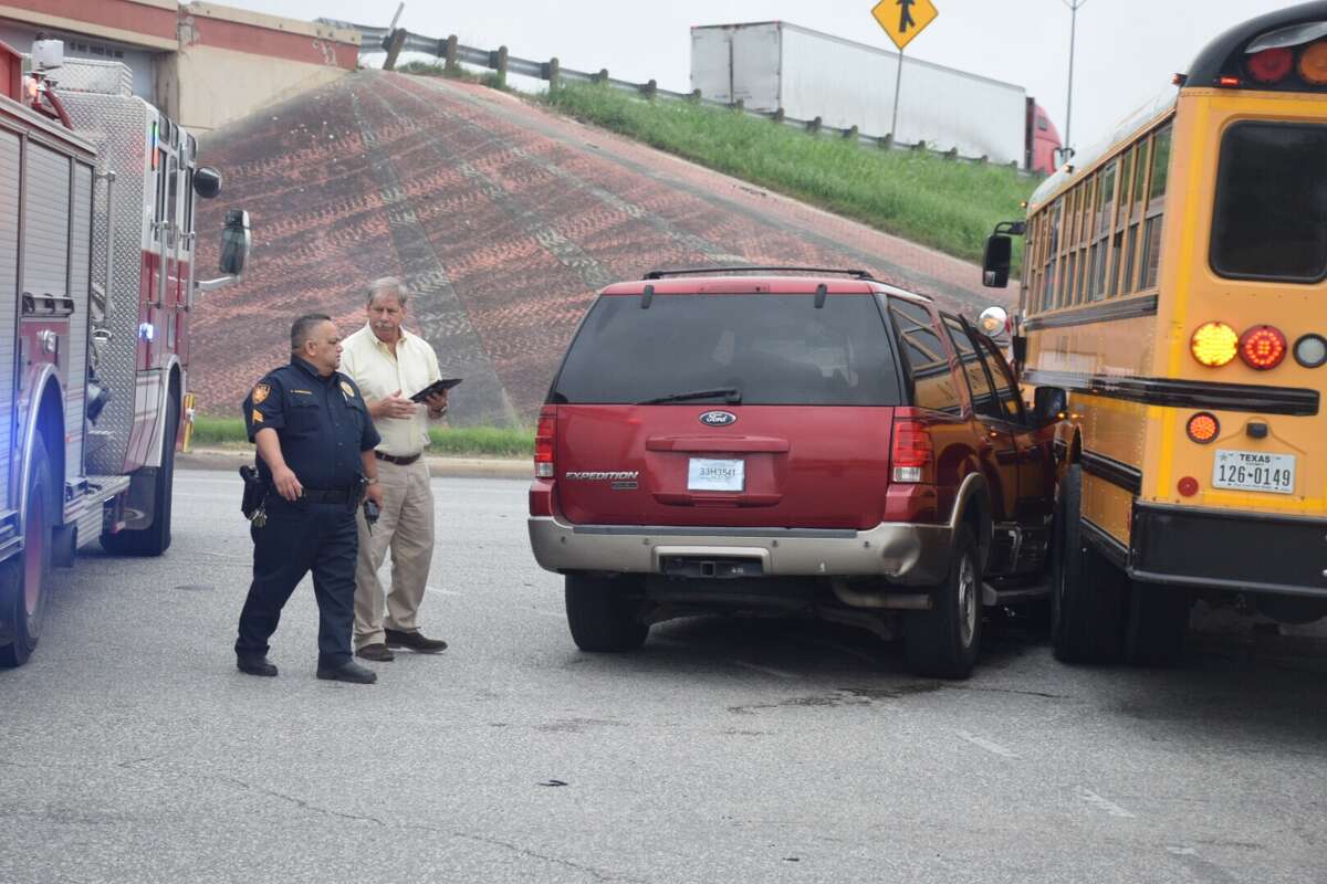 A San Antonio ISD school bus was involved in a three-car collision Tuesday in the city's East Side.