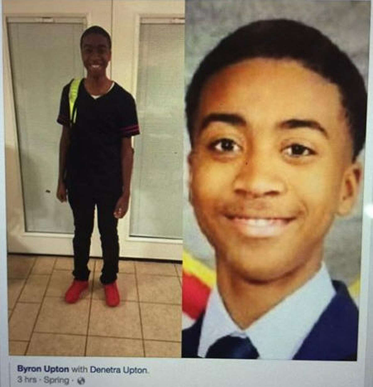 Nicholas Upton, 16, of Spring,left home Friday afternoon, March 17, 2017, and has not been in touch with his parents. He is a sophomore at Klein Oak High School. Facebook via Byron UptonKeep clicking to see a gallery of other missing persons throughout Texas: