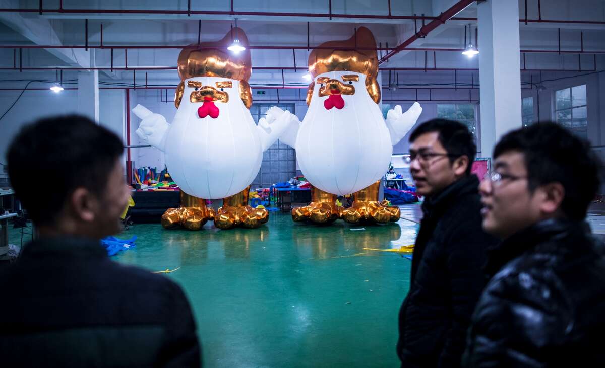 Inflatable Trump Chicken Spotted Outside White House