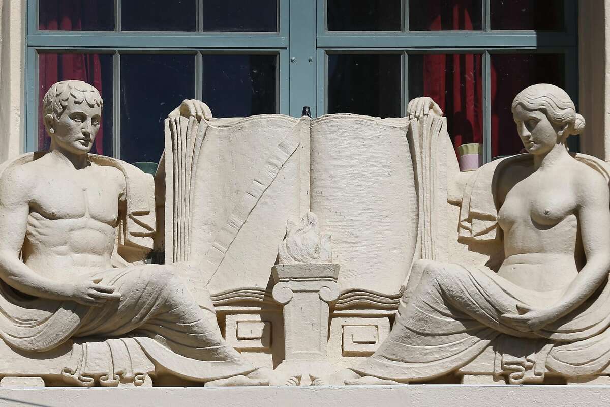Bas-relief sculpture is preserved on the exterior of Richardson Hall, which was a main campus building. With restored murals inside, an aura of history pervades the new housing complex.